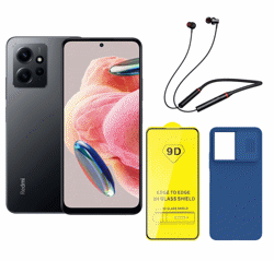 تصویر از گوشی موبایل شیائومی مدل Redmi Note 12 4G ظرفیت 128 گیگ رم 8 گیگ همراه با پک قاب و گلس و هندزفری رنگ خاکستری