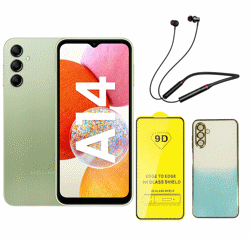 تصویر از گوشی موبایل سامسونگ مدل Galaxy A14 ظرفیت 128 گیگ و رم 4 گیگ همراه با پک قاب و گلس و هندزفری رنگ سبز